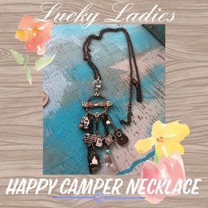 🏕 Happy Camper Compass Western Necklace Jewelry